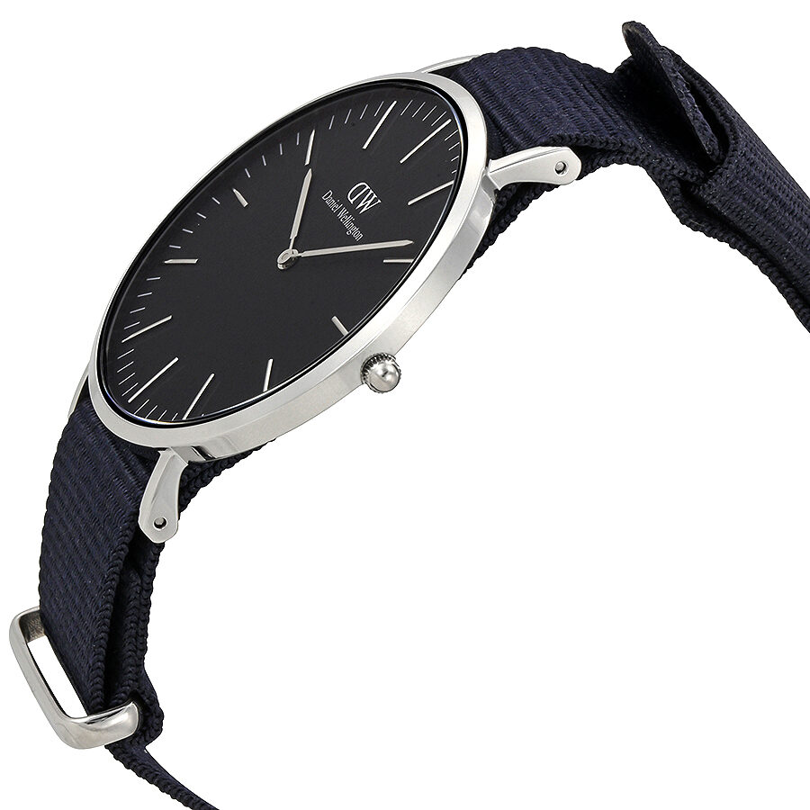 Shop Authentic Daniel Wellington Classic Cornwall Black Dial Black Nylon Strap Watch For Women - DW00100149 - Luxxuri