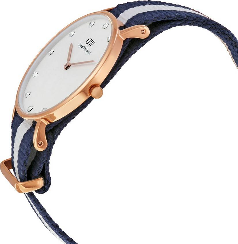 Shop Authentic Daniel Wellington Classy Glasgow White Dial Two Tone Nylon Strap Watch For Women - DW00100078 - Luxxuri