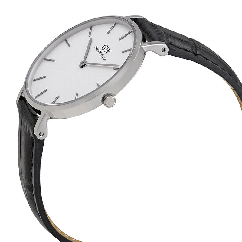 Shop Authentic Daniel Wellington Classic Petite Reading White Dial Black Leather Strap Watch For Women - DW00100185 - Luxxuri