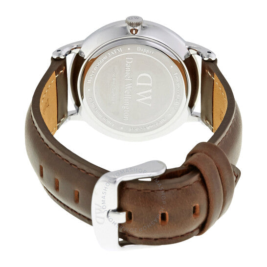 Shop Authentic Daniel Wellington Dapper Bristol White Dial Brown Leather Strap Watch For Women - DW00100098 - Luxxuri