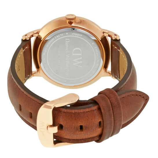 Shop Authentic Daniel Wellington Dapper St Mawes White Dial Brown Leather Strap Watch For Women - DW00100091 - Luxxuri