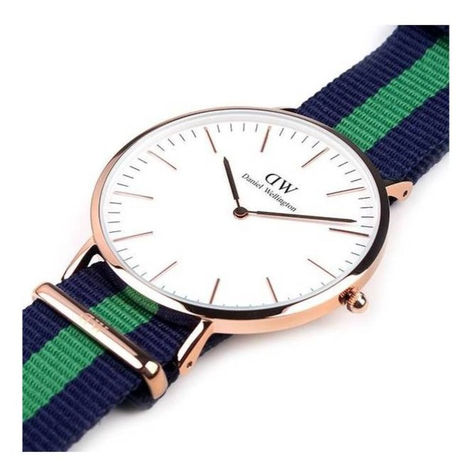 Shop Authentic Daniel Wellington Classic Warwick White Dial Two Tone Nylon Strap Watch for Men - DW00100005 - Luxxuri
