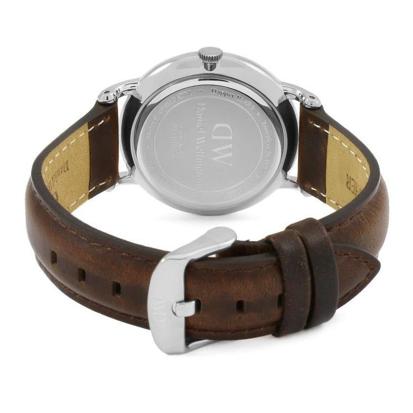 Shop Authentic Daniel Wellington Dapper Bristol White Dial Brown Leather Strap Watch For Women - DW00100098 - Luxxuri