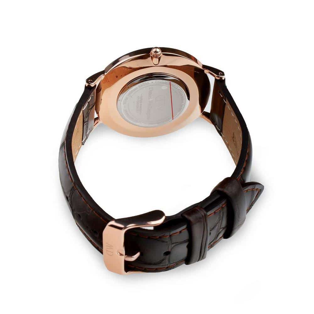Shop Authentic Daniel Wellington Classic York Black Dial Brown Leather Strap Watch For Women - DW00100140 - Luxxuri