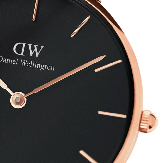 Shop Authentic Daniel Wellington Classic Petite Cornwall Black Dial Black NATO Strap Watch For Women - DW00100215 - Luxxuri