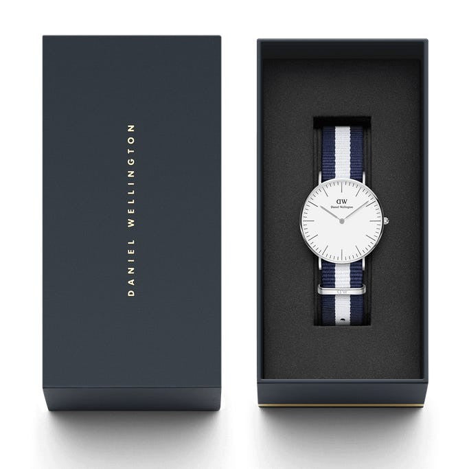 Shop Authentic Daniel Wellington Classic Glasgow White Dial Two Tone NATO Strap Unisex Watch - DW00100047 - Luxxuri