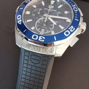 Shop Authentic Tag Heuer Aquaracer Chronograph Blue Dial Black Rubber Strap Watch for Men - CAY111B.FT6041 - Luxxuri