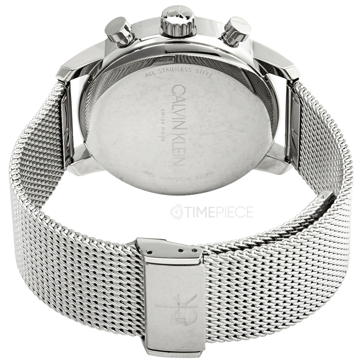 Shop Authentic Calvin Klein City Chronograph White Dial Silver Mesh Bracelet Watch for Men - K2G27126 - Luxxuri