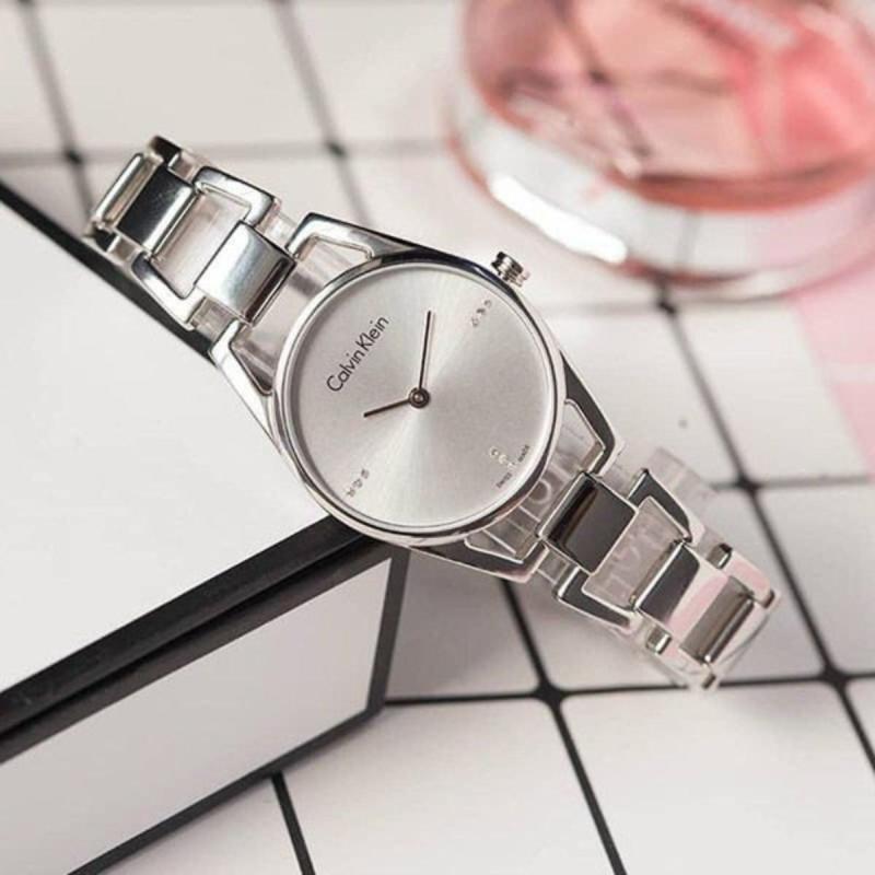 Shop Authentic Calvin Klein Dainty Diamonds Silver Dial Sliver Steel Strap Watch for Women - K7L2314T - Luxxuri