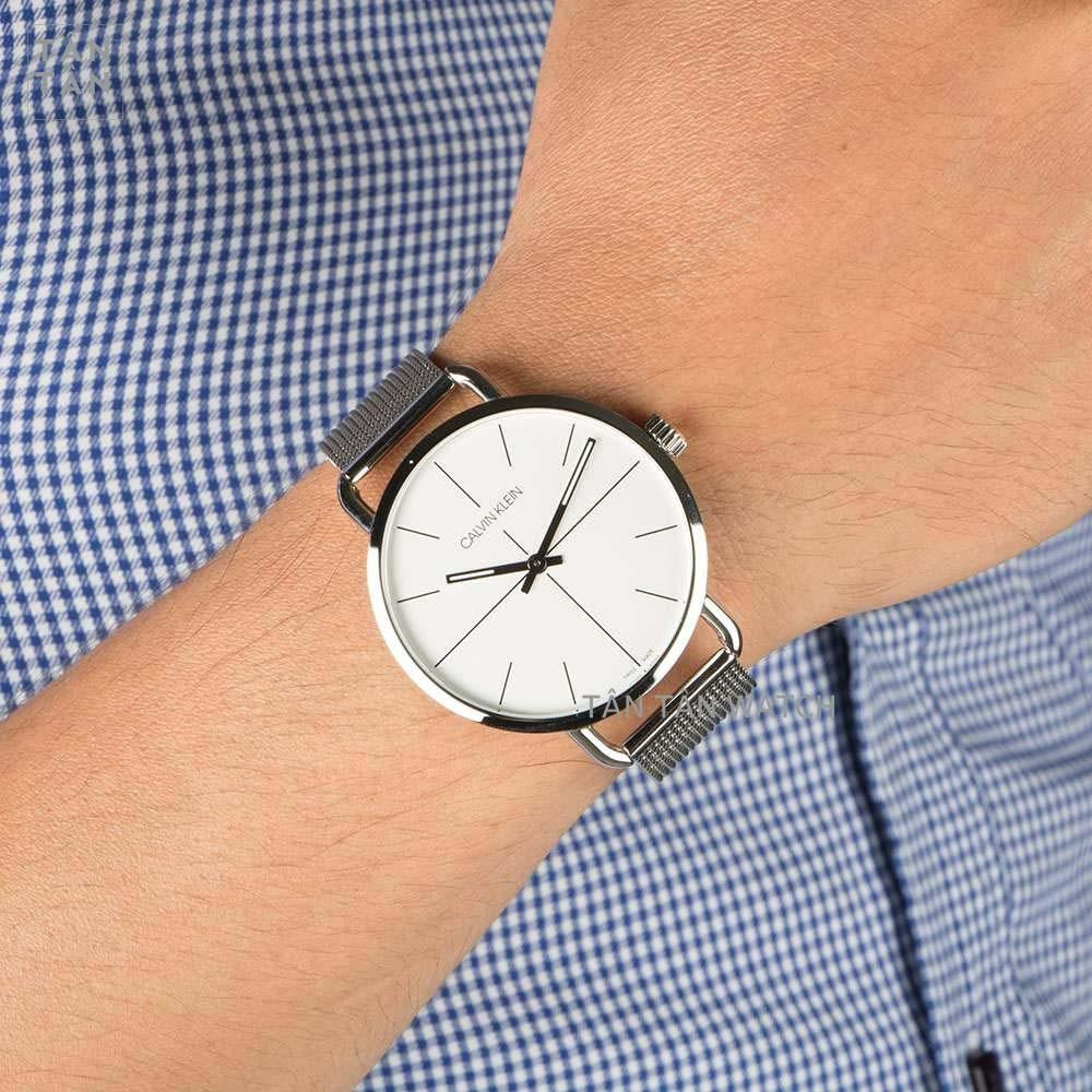 Shop Authentic Calvin Klein Even Quartz White Dial Silver Steel Strap Watch for Women - K7B21126 - Luxxuri