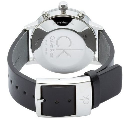 Shop Authentic Calvin Klein Post Minimal White Dial Black Leather Strap Watch for Men - K7627120 - Luxxuri