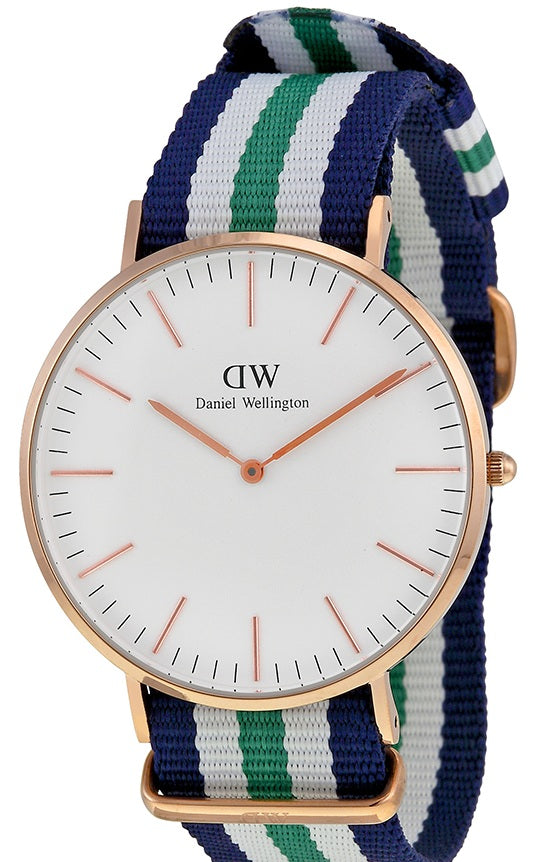 Shop Authentic Daniel Wellington Classic Nottingham White Dial Two Tone NATO Strap Watch For Men - 0108DW - Luxxuri