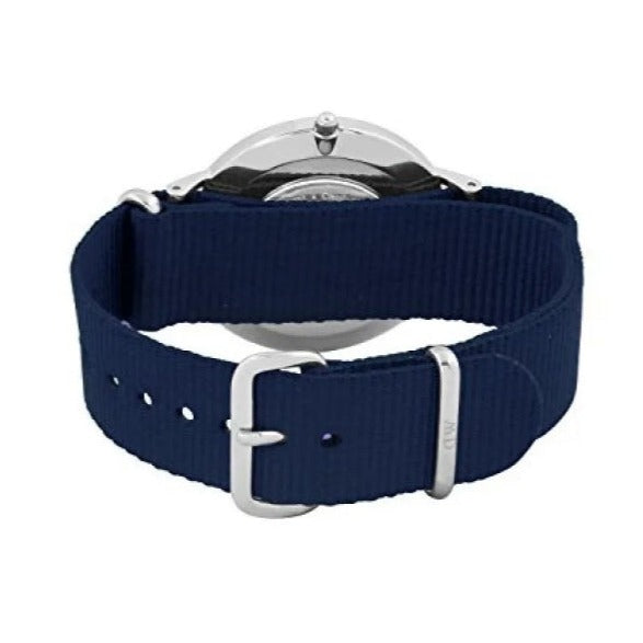 Shop Authentic Daniel Wellington Classic Bayswater White Dial Blue NATO Strap Watch For Men - DW00100276 - Luxxuri