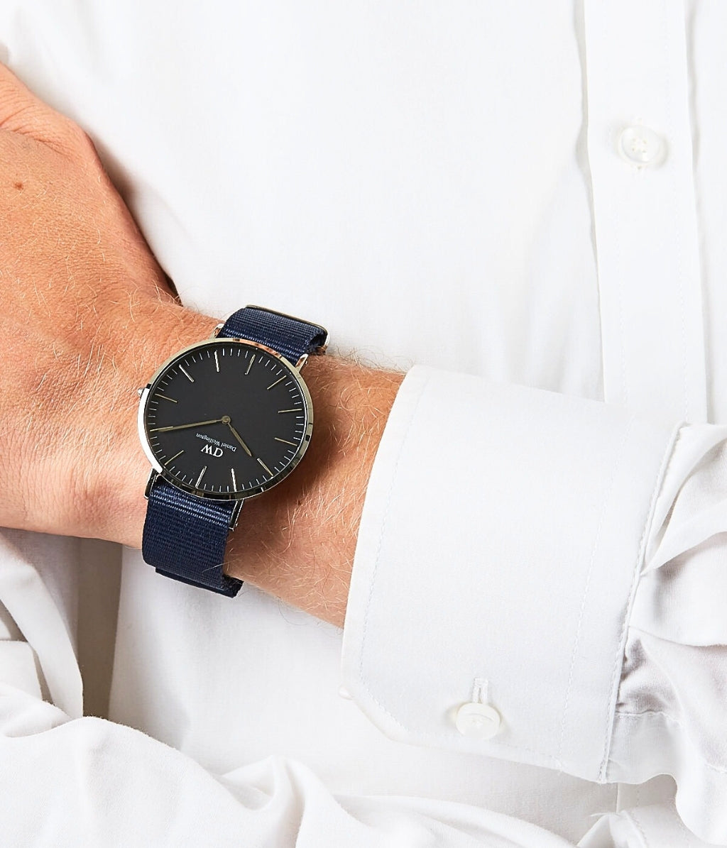 Shop Authentic Daniel Wellington Classic Bayswater Black Dial Black NATO Strap Watch For Men - DW00100278 - Luxxuri