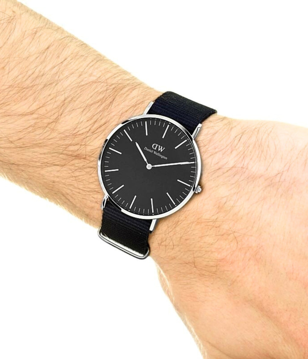 Shop Authentic Daniel Wellington Classic Bayswater Black Dial Black NATO Strap Watch For Men - DW00100278 - Luxxuri