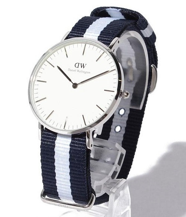 Shop Authentic Daniel Wellington Classic Glasgow White Dial Two Tone NATO Strap Unisex Watch - DW00100047 - Luxxuri