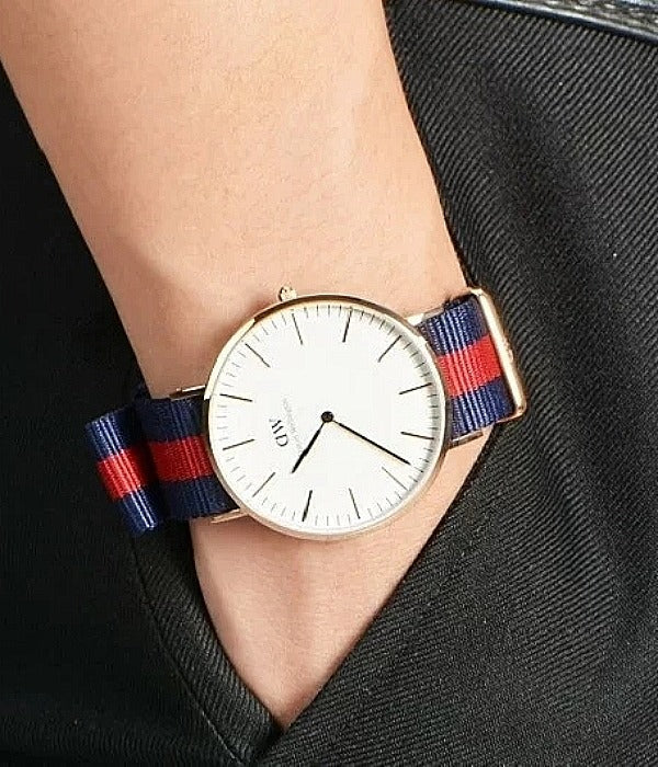 Shop Authentic Daniel Wellington Classic Oxford White Dial Two Tone NATO Strap Watch For Men - DW00100001 - Luxxuri