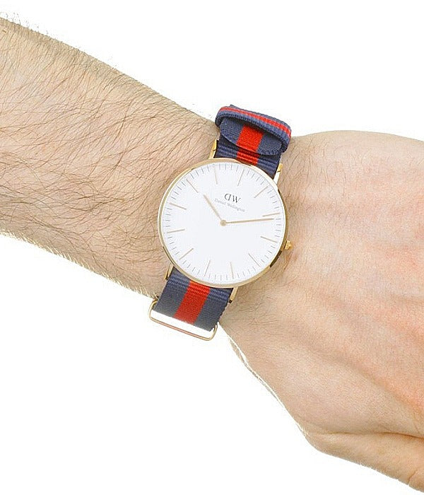 Shop Authentic Daniel Wellington Classic Oxford White Dial Two Tone NATO Strap Watch For Men - DW00100001 - Luxxuri