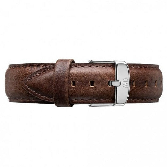 Shop Authentic Daniel Wellington Dapper Bristol White Dial Brown Leather Strap Watch For Women - DW00100090 - Luxxuri