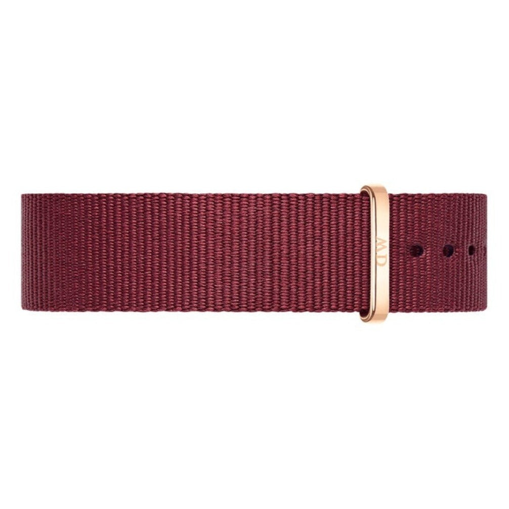 Shop Authentic Daniel Wellington Classic Roselyn Black Dial Maroon Nylon Strap Watch For Women - DW00100273 - Luxxuri
