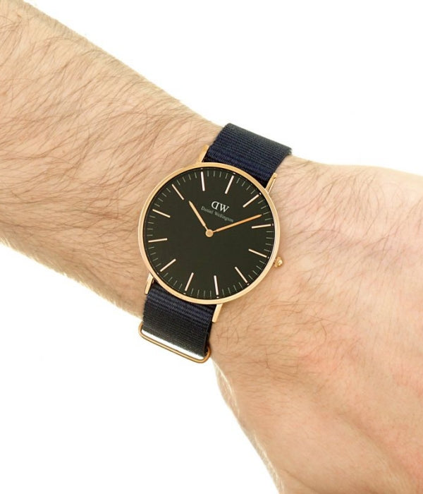 Shop Authentic Daniel Wellington Classic Bayswater Black Dial Black NATO Strap Watch For Men - DW00100277 - Luxxuri