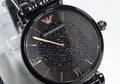 Shop Authentic Emporio Armani Gianni T Bar All Black Diamond Dial Watch For Women - AR11245 - Luxxuri