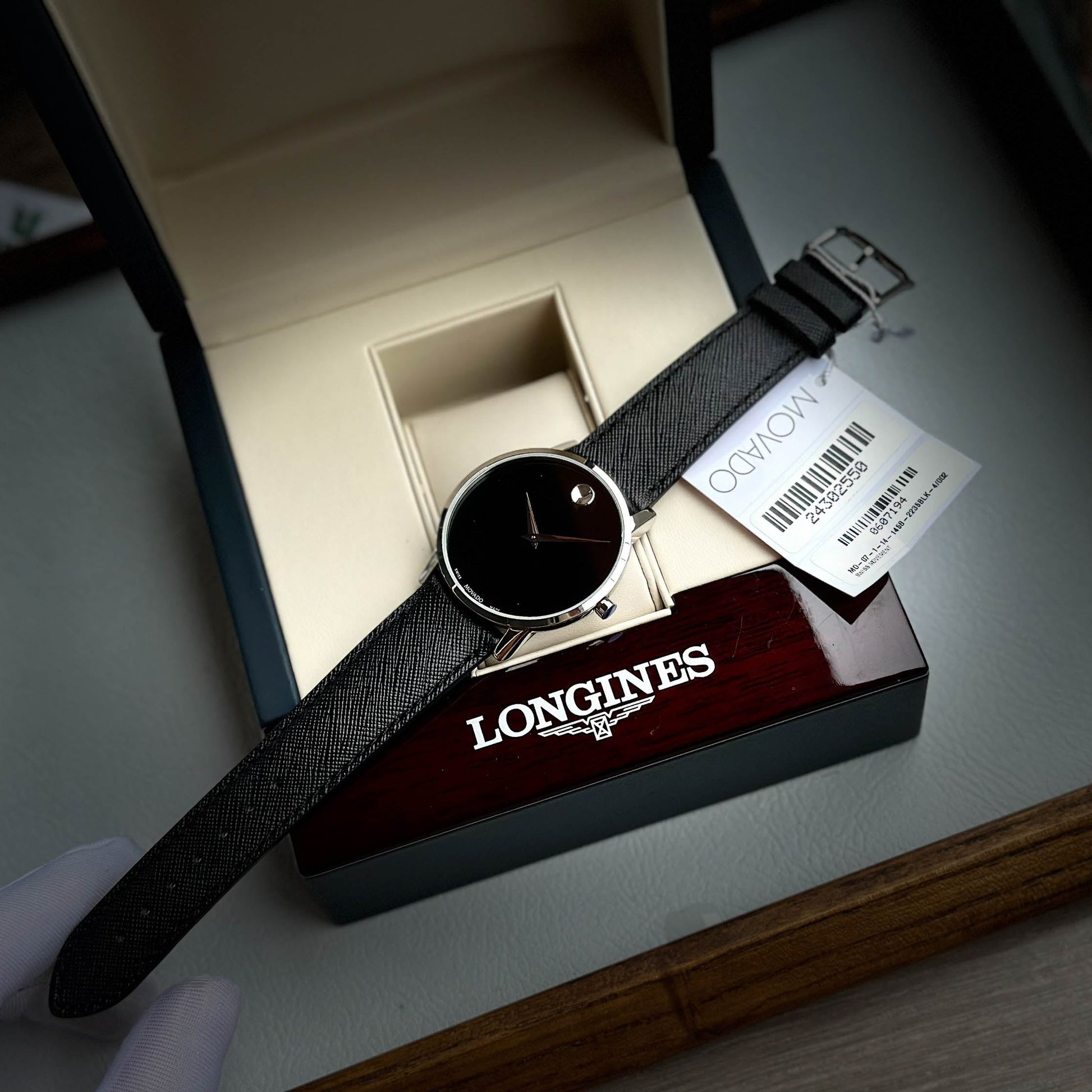 Shop Authentic Movado Museum Classic Black Dial Black Leather Strap Watch for Men - 0607194 - Luxxuri