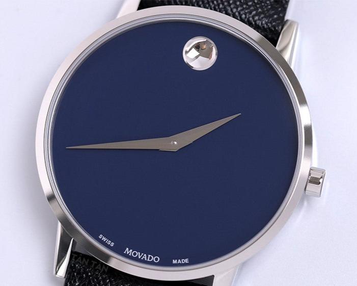 Shop Authentic Movado Museum Classic Blue Dial Black Leather Strap Watch for Men - 0607197 - Luxxuri