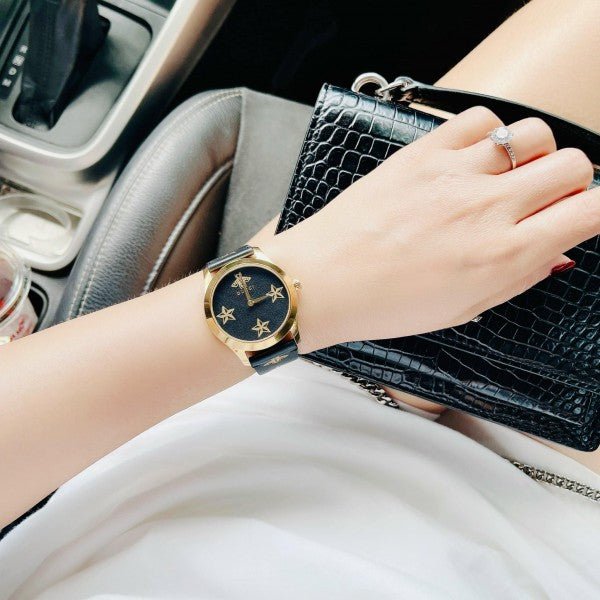 Shop Authentic Gucci G-Timeless Black Dial Black Leather Strap Watch For Women - YA1264055 - Luxxuri