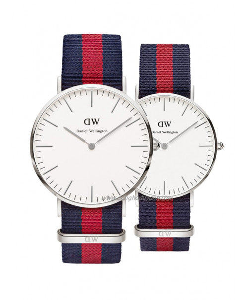 Shop Authentic Daniel Wellington Classic Oxford White Dial Two Tone Nylon Strap Watch For Men - DW00100015 - Luxxuri