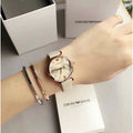 Shop Authentic Emporio Armani Gianni T Bar Light Brown Dial White Leather Strap Watch For Women - AR1769 - Luxxuri