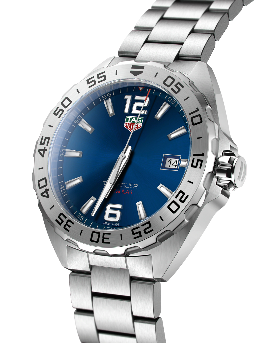 Tag Heuer Formula 1 Blue Dial Silver Steel Strap Watch for Men - WAZ1118.BA0875