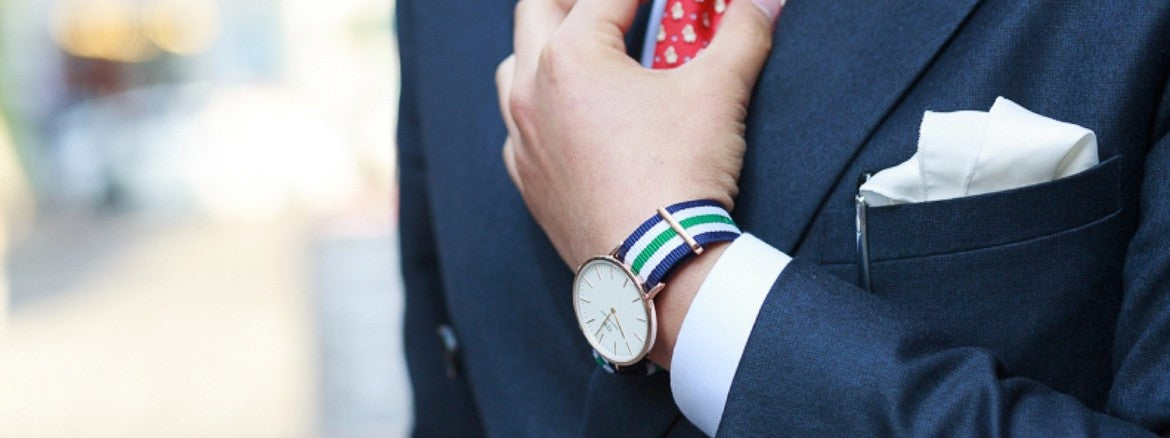 Shop Authentic Daniel Wellington Classic Nottingham White Dial Two Tone NATO Strap Watch For Men - 0108DW - Luxxuri