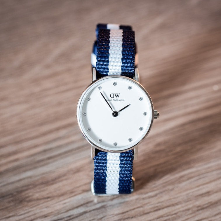 Shop Authentic Daniel Wellington Classy Glasgow White Dial Two Tone NATO Strap Watch For Women - DW00100074 - Luxxuri