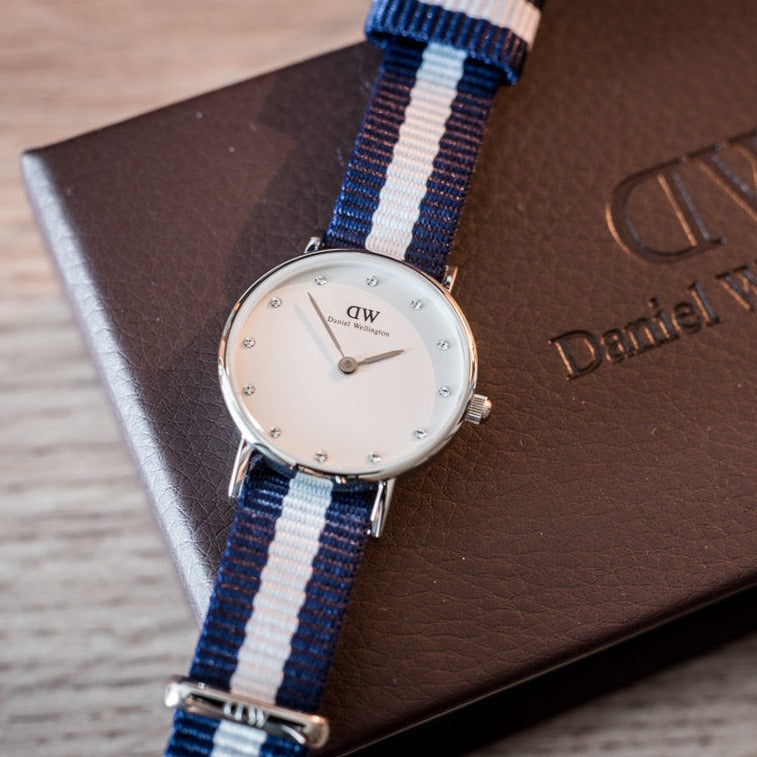 Shop Authentic Daniel Wellington Classy Glasgow White Dial Two Tone NATO Strap Watch For Women - DW00100074 - Luxxuri