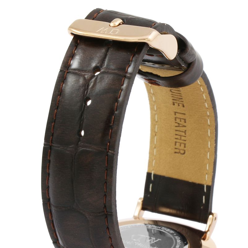 Shop Authentic Daniel Wellington Classic York Black Dial Brown Leather Strap Watch For Women - DW00100140 - Luxxuri