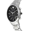 Shop Authentic Emporio Armani Classic Chronograph Black Dial Silver Steel Strap Watch For Men - AR2434 - Luxxuri