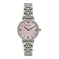 Shop Authentic Emporio Armani Gianni T Bar Pink Mother of Pearl Dial Silver Steel Strap Watch For Women - AR1779 - Luxxuri
