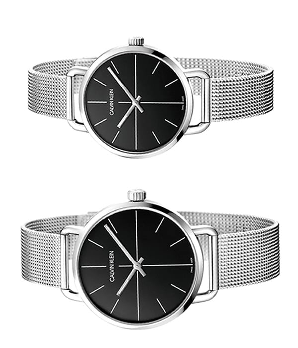 Shop Authentic Calvin Klein Even Black Dial Silver Mesh Bracelet Watch for Women - K7B23121 - Luxxuri