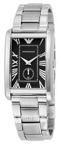 Shop Authentic Emporio Armani Classic Analog Black Dial Silver Steel Strap Watch For Men - AR1608 - Luxxuri