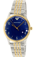 Shop Authentic Emporio Armani Classic Quartz Blue Dial Two Tone Steel Strap Watch For Men - AR1868 - Luxxuri