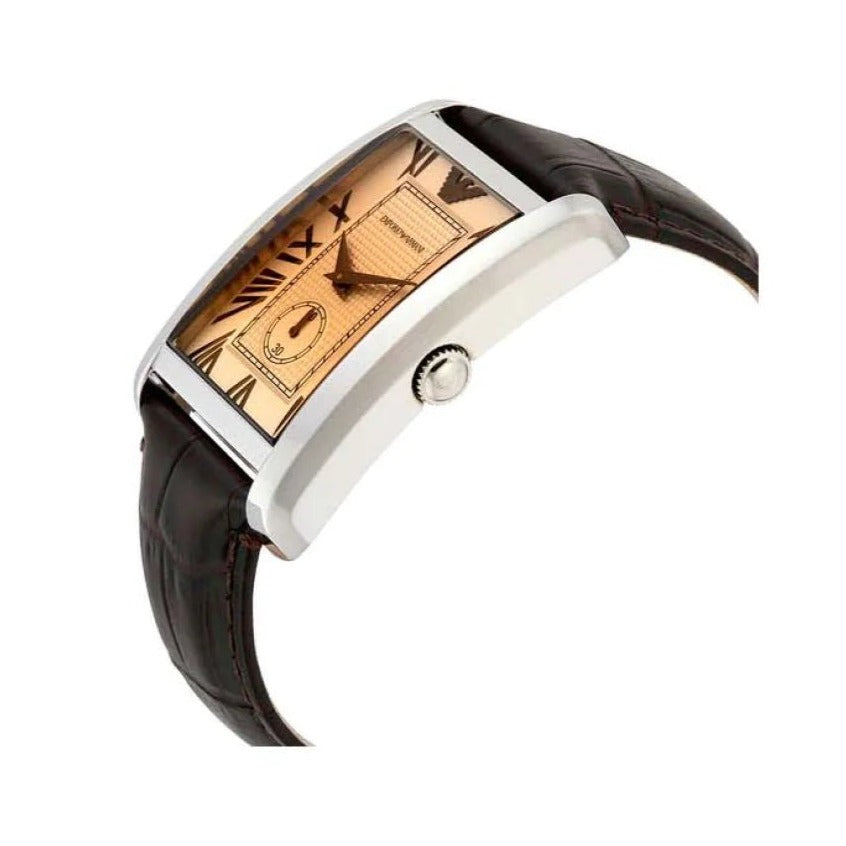 Shop Authentic Emporio Armani Classic Brown Dial Brown Leather Strap Watch For Men - AR1605 - Luxxuri
