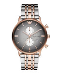 Shop Authentic Emporio Armani Gianni Chronograph Grey Dial Two Tone Steel Strap Watch For Men - AR1721 - Luxxuri