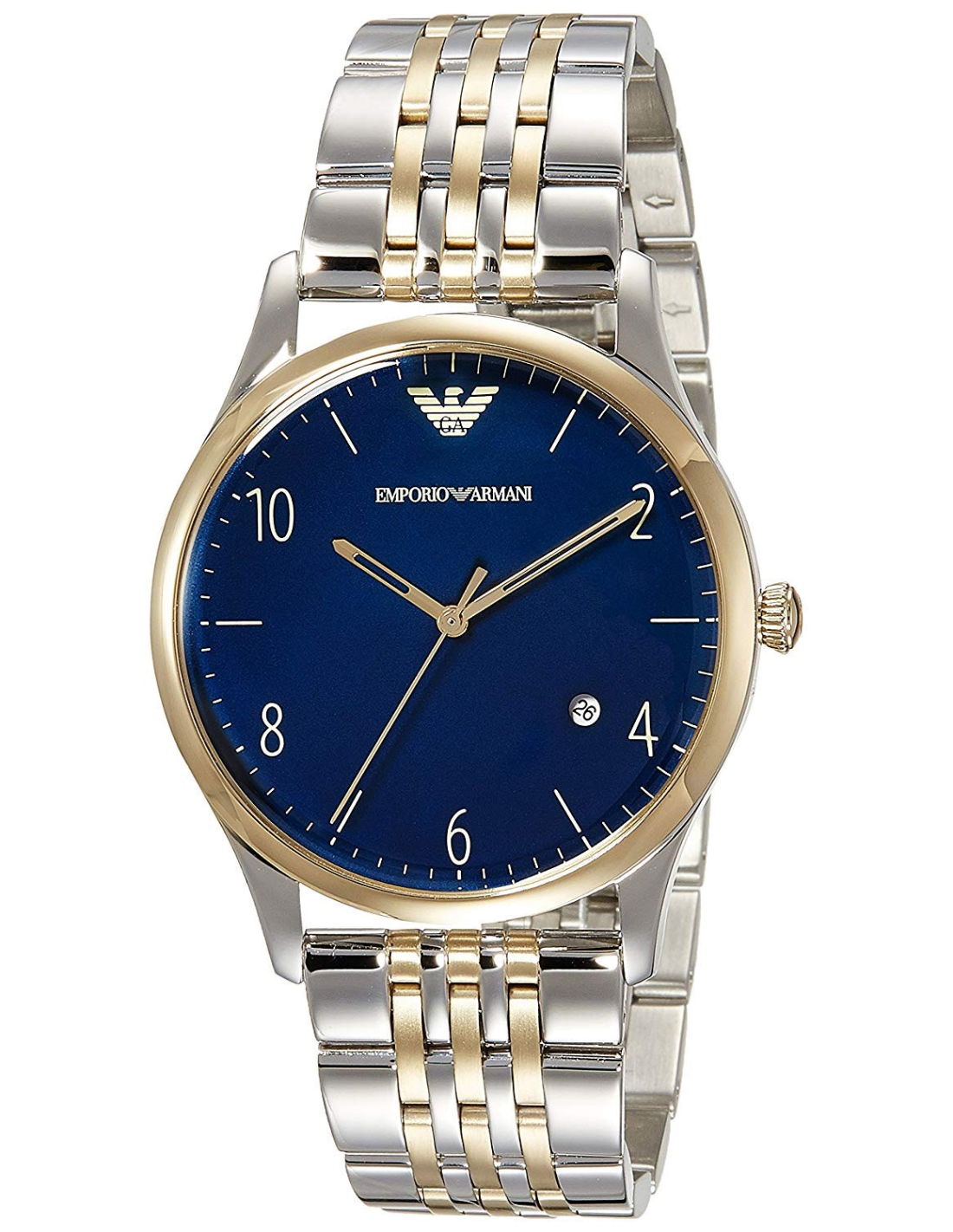 Shop Authentic Emporio Armani Classic Quartz Blue Dial Two Tone Steel Strap Watch For Men - AR1868 - Luxxuri