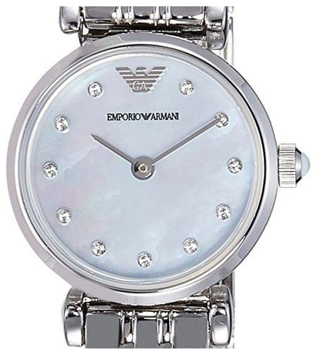 Emporio Armani Gianni Blue Dial Silver Steel Strap Watch For Women - AR1961