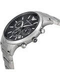 Shop Authentic Emporio Armani Classic Chronograph Black Dial Silver Steel Strap Watch For Men - AR2434 - Luxxuri