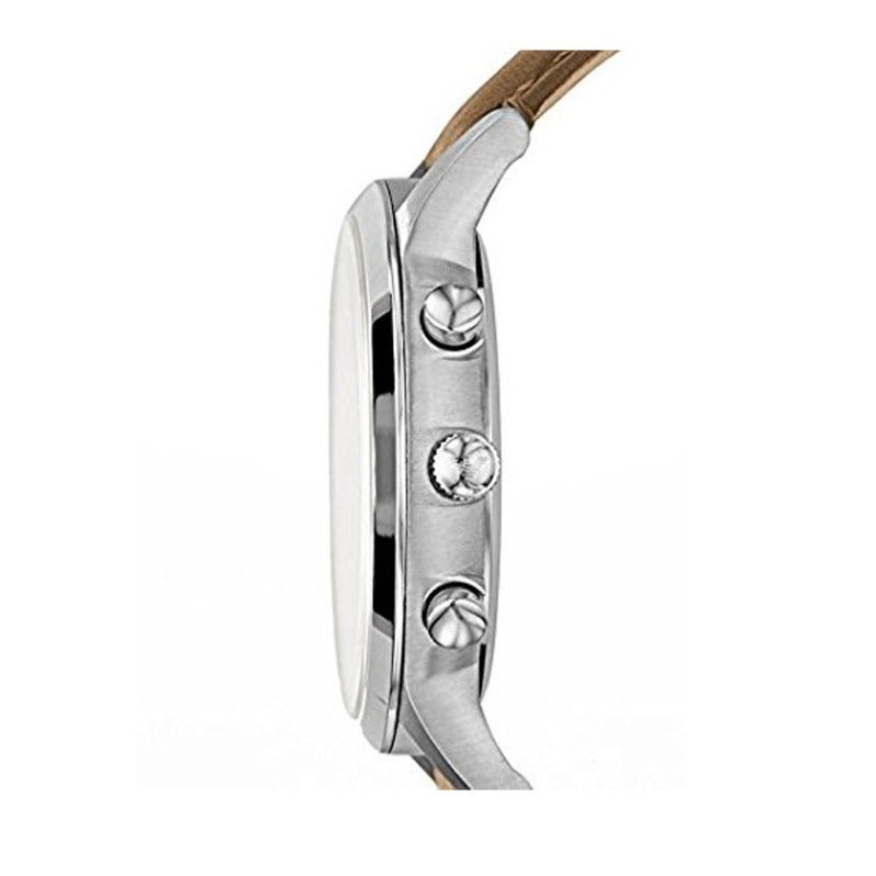 Shop Authentic Emporio Armani Classic Chronograph Silver Dial Brown Leather Strap Watch For Men - AR2471 - Luxxuri