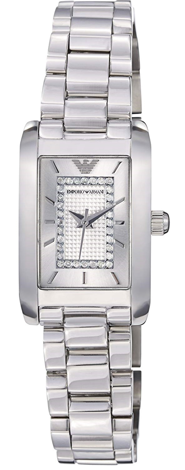 Emporio Armani Classic Diamonds Silver Dial Silver Steel Strap Watch For Women - AR3170