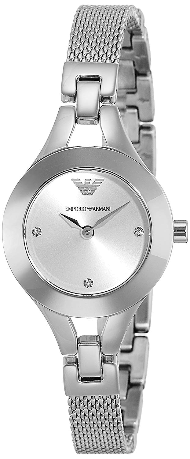 Shop Authentic Emporio Armani Quartz Silver Dial Silver Steel Strap Watch For Women - AR7361 - Luxxuri