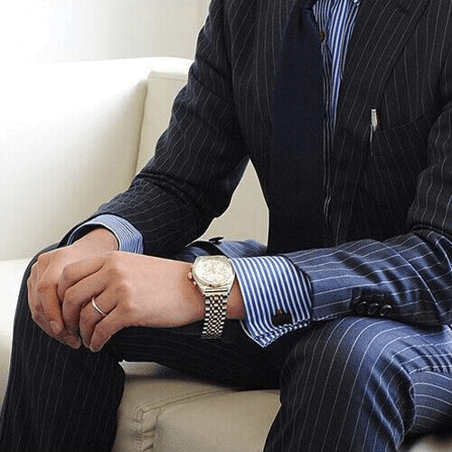 Shop Authentic Emporio Armani Classic Chronograph White Dial Two Tone Steel Strap Watch For Men - AR0396 - Luxxuri